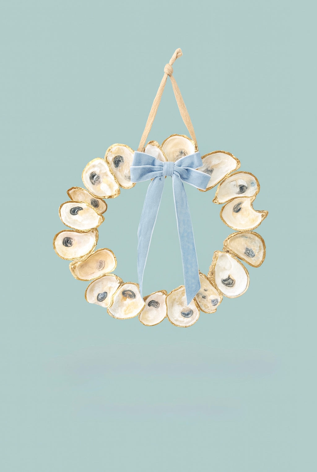 Oyster Wreath- Natural & Gold