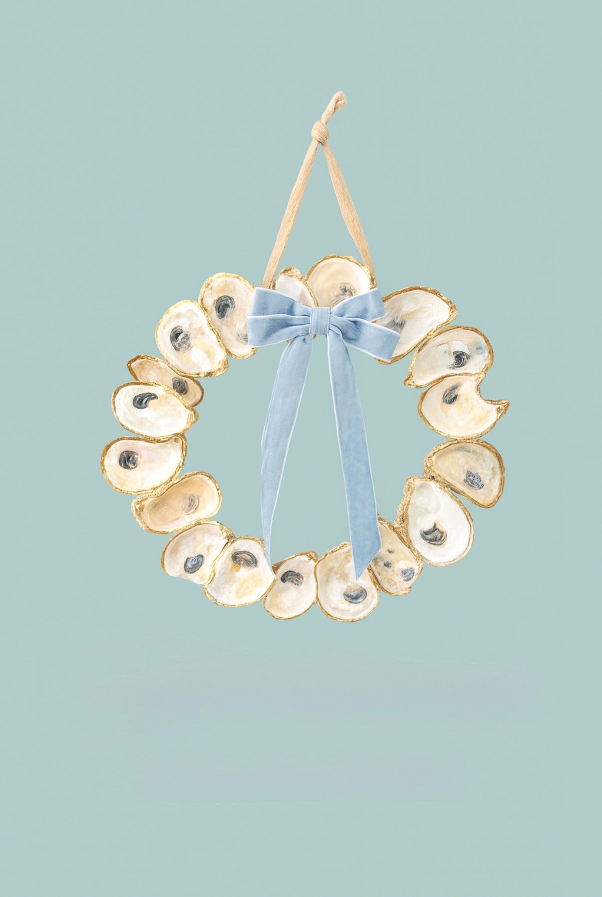 Oyster Wreath- Natural & Gold