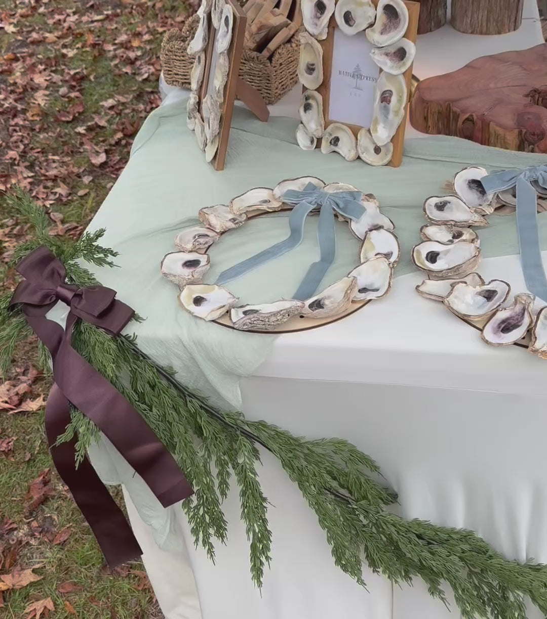 Oyster Wreath- Natural & Gold